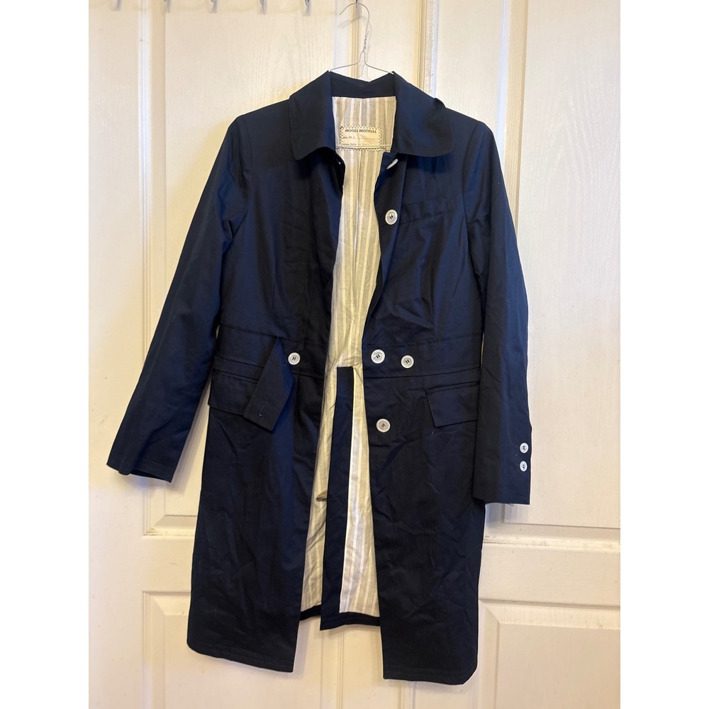 Brooks Brothers Black Fleece Thom Browne Navy Trench Coat BB2 Made in Italy
